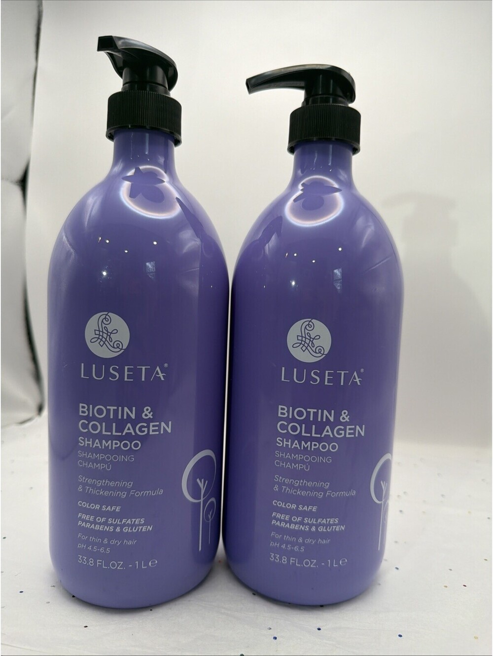 Luseta Biotin & Collagen Conditioner 33.8 oz Liter Lot of 2 Hair Thickening NEW